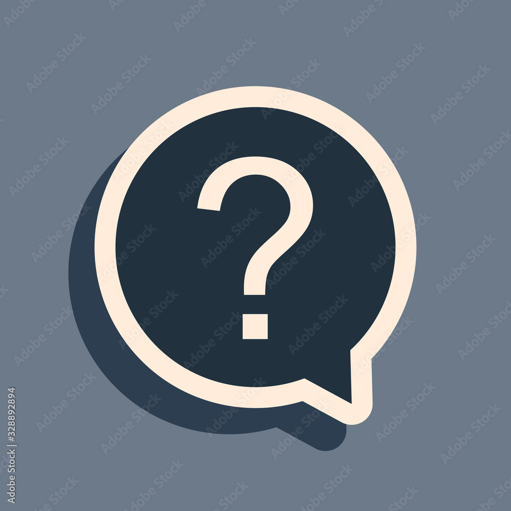 Poster black question mark in circle icon isolated on grey background. hazard warning symbol. help symbol. 