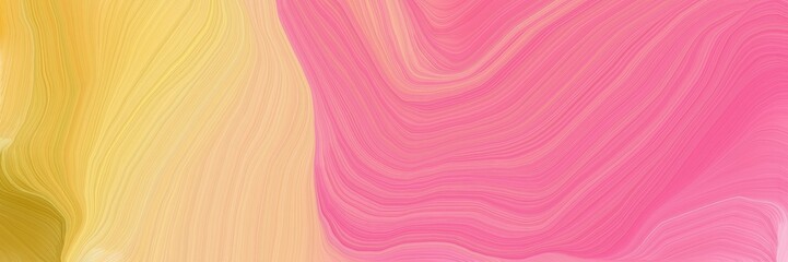 Fototapeta premium dynamic vibrant colored banner. modern soft swirl waves background illustration with pale violet red, khaki and golden rod color