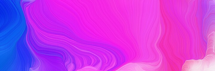 vibrant colored banner with waves. modern curvy waves background illustration with neon fuchsia, royal blue and blue violet color