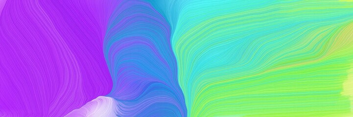 vibrant colored banner background with blue violet, medium aqua marine and dodger blue color. smooth swirl waves background design