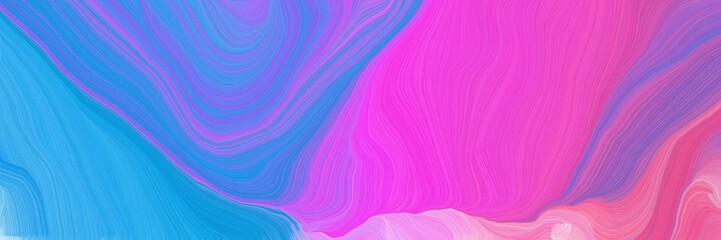 dynamic vibrant colored banner. modern curvy waves background illustration with orchid, dodger blue and medium slate blue color