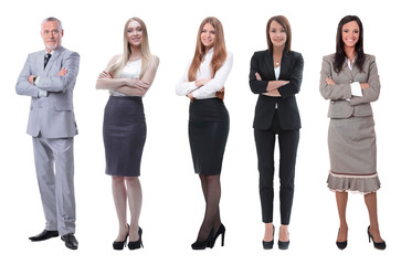 Obraz premium Collage of business people on white background
