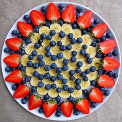 Most beautiful mandala fruits on the plate.
