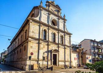 Church of San Maurizio al Monastero Maggiore in Milan, Italy. Entrance to Archaeological Museum of...