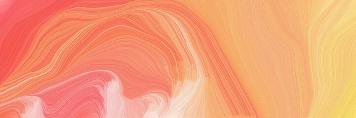 Obraz premium dynamic vibrant colored banner. smooth swirl waves background illustration with light salmon, tomato and baby pink color