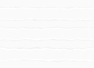 Ripped squared horizontal paper strips for text or message. Torn paper edge. Torn paper stripes. Vector illustration