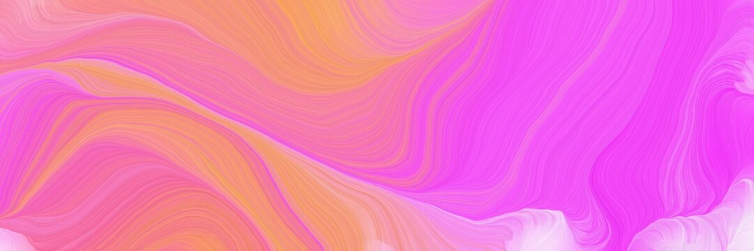 vibrant colored banner with waves. elegant curvy swirl waves background illustration with orchid, violet and light coral color © Eigens