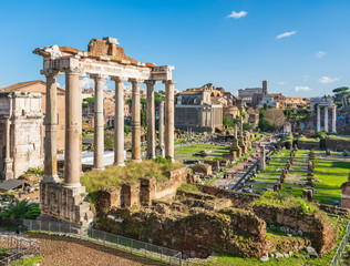 Fototapeta na wymiar summer day in roman forum in Rome
