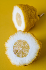 Halved citron fruit
