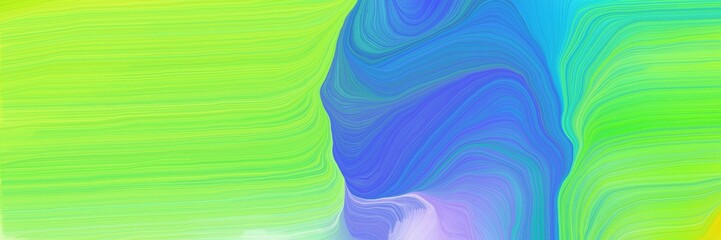 creative banner with pastel green, green yellow and corn flower blue color. abstract waves design