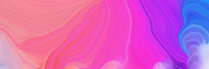 Obraz premium beautiful vibrant colored banner with hot pink, royal blue and medium orchid color. curvy background illustration