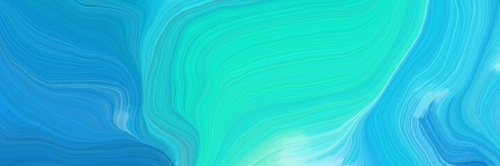 creative banner with bright turquoise, strong blue and pale turquoise color. modern waves background illustration