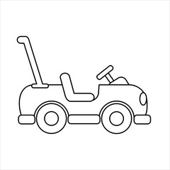 Coloring page outline of car toy. Vector illustration.