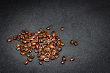 coffee beans on Black background