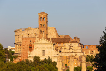 Obraz premium Ancient Rome, Imperial Fora and Colosseum, Italy