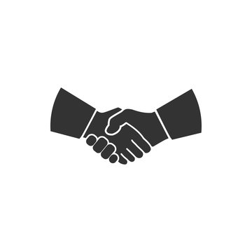 Handshake icon in a flat design. Vector illustration