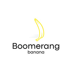 Banana vector logo look like a boomerang ideas