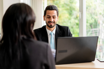 Business People Talking Together Discussing Plan Profit of Project