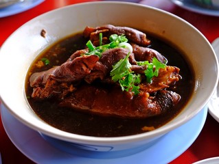 Yunnanese style braised pork leg or Yunnan stewed pork leg.