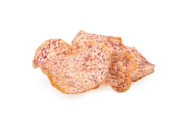 Taro Chips for snack on white background
