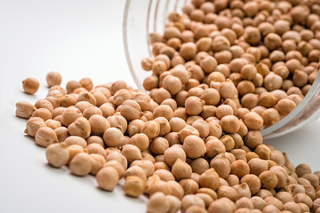 chickpeas on white background