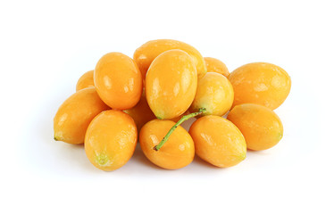 Maprang Fruit (Marian plum, Plum mango) isolated on white background with clipping path, Fruit of Thailand.