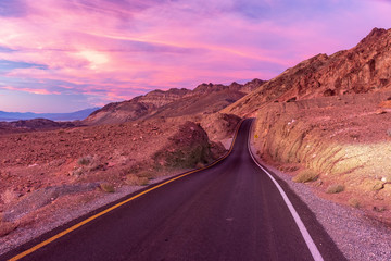Sunset at Artist's Drive Death Valley National Park 