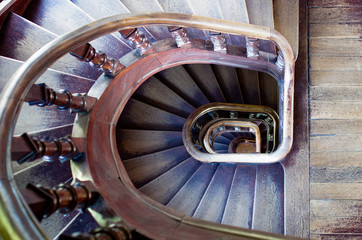 Fototapeta premium stairs in the tower, mysterious stairs
