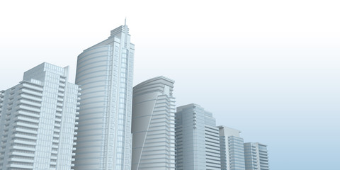 group of wireframe skyscrapers