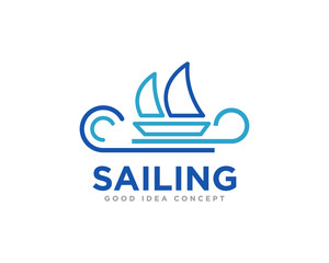 Sailing Boat Logo Icon Design Vector