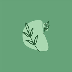 illustration vector EPS print hand draw premium logo or symbol nature leaf