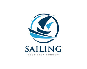 Sailing Boat Logo Icon Design Vector
