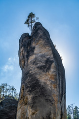 Adrspach Teplice rocks, the sandstone landscape in Bohemia, Czech Republic. Cliffs and mountains in Adr&scaron;pach-Teplice Rocks. Adersbach-Weckelsdorfer Felsenstadt, Europe hills.