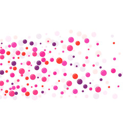 Festive multicolored circles, confetti. Randomly scattered colored bubbles. Childish vibrant round dots on white background for decoration. Vector illustration.