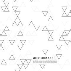 Abstract background with intersecting geometric triangular shapes. Vector pattern of triangles. Black and white illustration.