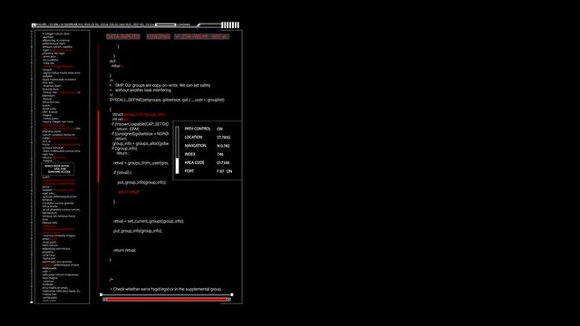 PNG Alpha.HUD technological digital data code.Futuristic infographic HUD elements.UI  code text.