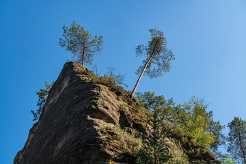 Adrspach Teplice rocks, the sandstone landscape in Bohemia, Czech Republic. Cliffs and mountains in Adršpach-Teplice Rocks. Adersbach-Weckelsdorfer Felsenstadt, Europe hills.