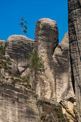 Adrspach Teplice rocks, the sandstone landscape in Bohemia, Czech Republic. Cliffs and mountains in Adr&scaron;pach-Teplice Rocks. Adersbach-Weckelsdorfer Felsenstadt, Europe hills.