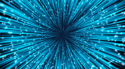 Vector abstract. Burst lines with lights.