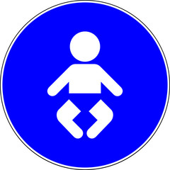 Babies allowed blue sign