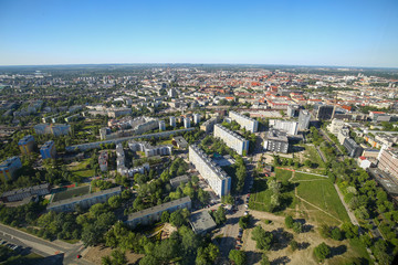 Fototapeta na wymiar Aerial view of the city of Wroclaw