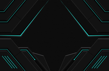 3d realistic dark techno background. Illustration Abstract geometric shape modern futuristic, mechanical, science, technology background. Dark Elegant gaming wallpaper