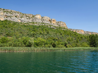 Fototapeta na wymiar Vistas del Parque Natural Krka en Croacia, Patrimonio de la Humanidad, verano de 2019