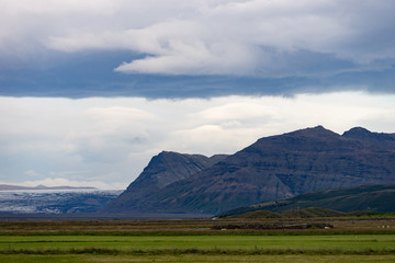 Landscape of westfjord with cloudy sky - Iceland.