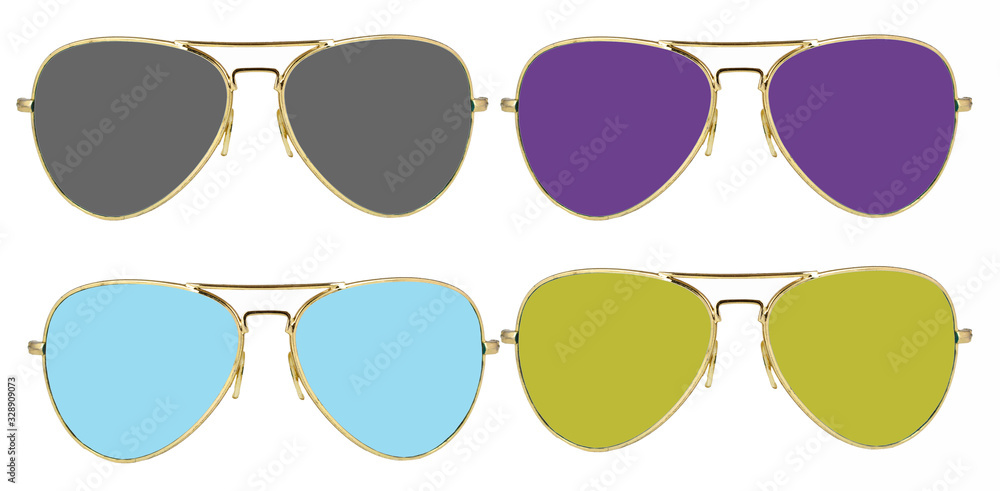 Wall mural fashion sunglasses set. eyewear. spectacle frames.