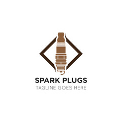 illustration vector graphic of spark plug logo good for service car, motorcycle icon and speed icon