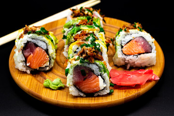 Tuna and salmon sushi