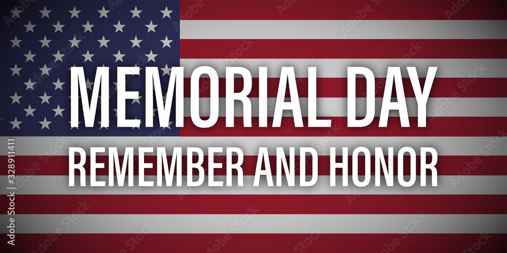 Wall mural memorial day remember honor usa flag vector