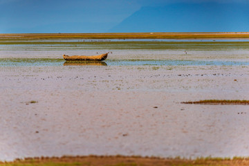 boat on the lake Manyara