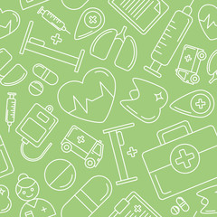 Medicine - Vector background (seamless pattern) of ambulance for graphic design